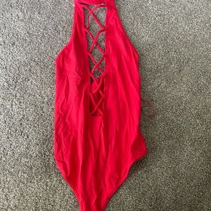 Red body suit